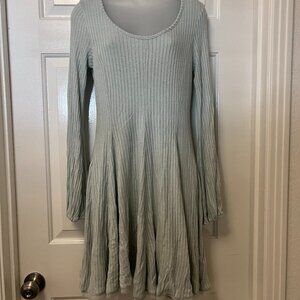 NWT Urban Outfitters Ecote Light Blue Ribbed Knit Mini Dress